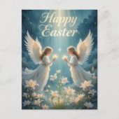 Heavenly Angelic Easter Spiritueel Happy Easter Feestdagenkaart (Voorkant)