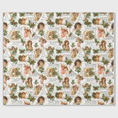 Heavenly  Angels, Holly & Music Collage Cadeaupapier (Vlak)