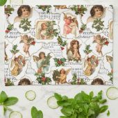 Heavenly Angels, Holly & Music Collage Theedoek (Gevouwen)