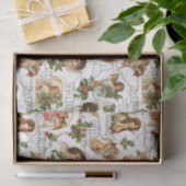 Heavenly  Angels, Holly & Music Collage Tissuepapier (Geschenk)