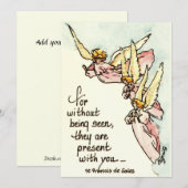 Heavenly Angels met Gezegde van Comfort Sketch Feestdagenkaart (Voorkant / Achterkant)