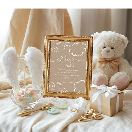 Heavenly baby shower beige Pacifier Hunt game Kaart