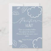 Heavenly baby shower blue Pacifier Hunt game Kaart (Voorkant)