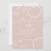 Heavenly baby shower Pink Pacifier Hunt game Kaart (Voorkant)