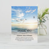 Heavenly Beach Scene | Funeral Bedankt voor je kaa Aankondiging (Staand voorkant)