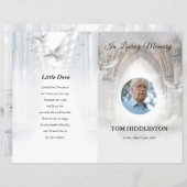 Heavenly Begrafenisprogramma Sjabloon (Voorkant / Achterkant)