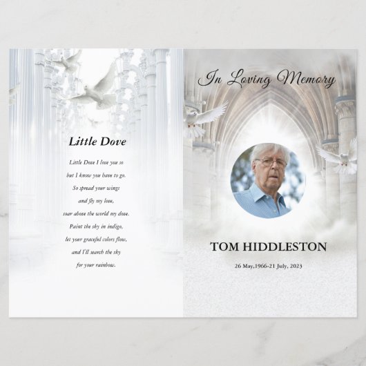 Heavenly Begrafenisprogramma Sjabloon (Voorkant)