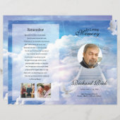 Heavenly Begrafenisprogramma Sjabloon (Voorkant / Achterkant)