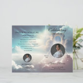 Heavenly Begrafenisprogramma Sjabloon (Staand voorkant)