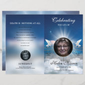 Heavenly Begrafenisprogramma Sjabloon (Voorkant / Achterkant)