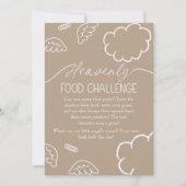 Heavenly Beige  Baby Food Challenge Game Sign Kaart (Voorkant)