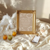 Heavenly Beige  Baby Food Challenge Game Sign Kaart