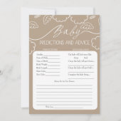 Heavenly Beige Baby Predictions & Advice Card Kaart (Voorkant)