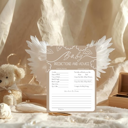 Heavenly Beige Baby Predictions & Advice Card Kaart