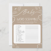  Heavenly Beige Baby Word Scramble Game   Kaart (Voorkant)