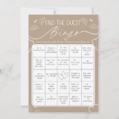 Heavenly Beige Find The Guest Bingo Card Kaart (Voorkant)