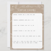 Heavenly Beige Mother's Scripture Scramble Game Kaart (Voorkant)