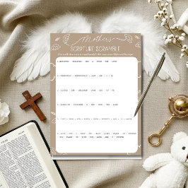 Heavenly Beige Mother's Scripture Scramble Game Kaart