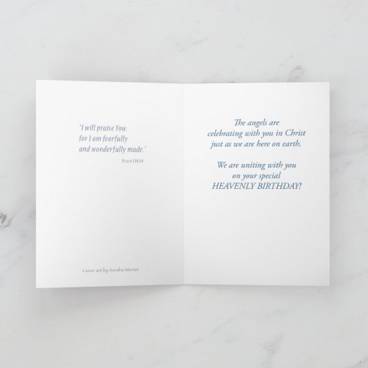 Heavenly Birthday Custom Name, Age, in Herdenking Kaart (Binnen)