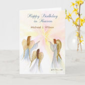 Heavenly Birthday Custom Name, Age, in Herdenking Kaart (Gele Bloem)