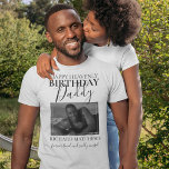 Heavenly Birthday papa | Foto Memorial T-shirt<br><div class="desc">Het hemelvaardige verjaardagsherdenkingsshirt van papa,  voorzien van een foto en een bewerkbare tekst. Alle doopvontstijlen,  grootte en kleuren kunnen worden veranderd door op de pas verdere verbinding na het personaliseren te klikken.</div>