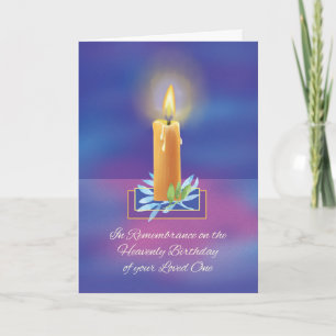 Heavenly Birthday Religious Shining Lighting Candl Kaart