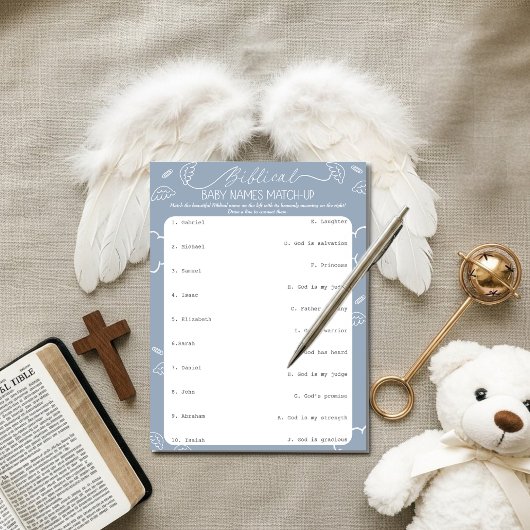 Heavenly Blue Biblical Baby Names Match-Up Kaart