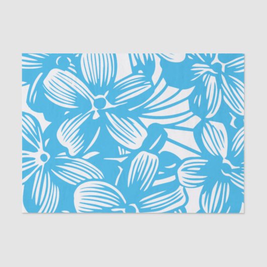 Heavenly Blue Botanical Hydrangea Flower Blossom Tissuepapier (Voorkant)