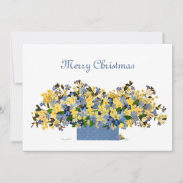 Heavenly Blue bright floral mandje gemengde media Feestdagenkaart