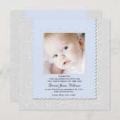 Heavenly Blue Damask Foto: Dank je, Notecard Bedankkaart (Voorkant / Achterkant)