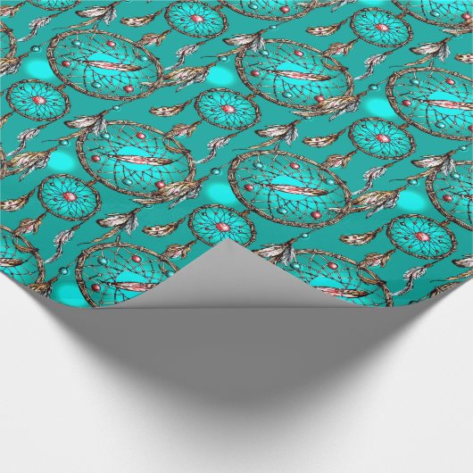 Heavenly Blue Dream Catcher Pattern Cadeaupapier (Hoek)