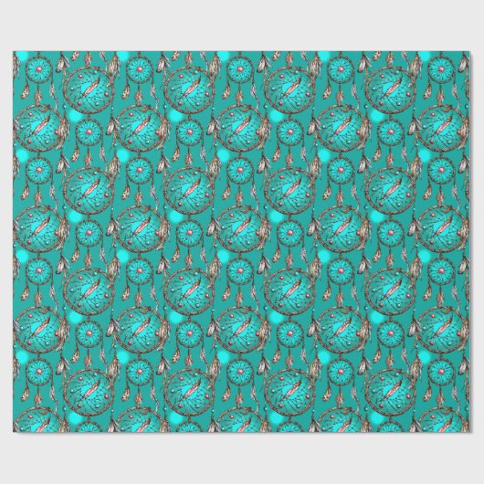 Heavenly Blue Dream Catcher Pattern Cadeaupapier (Vlak)