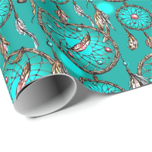 Heavenly Blue Dream Catcher Pattern Cadeaupapier (Rol Hoek)