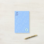 Heavenly blue Monogram (A-Z) Post-it Notes (Op bureau)