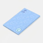 Heavenly blue Monogram (A-Z) Post-it Notes (Schuin)