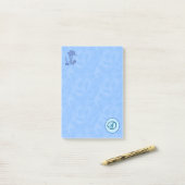 Heavenly blue Monogram (A-Z) Post-it Notes (Op bureau)