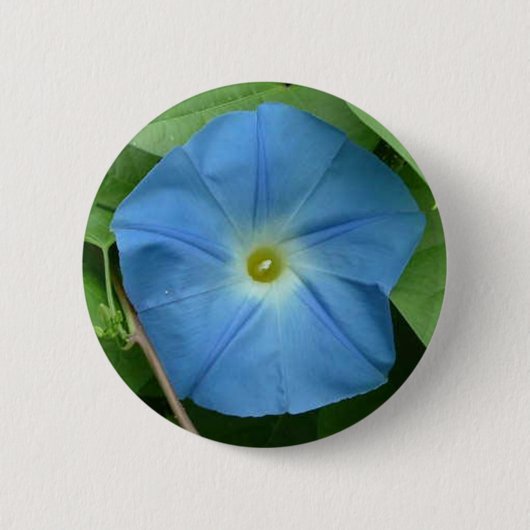 Heavenly Blue Morning Glory Ronde Button 5,7 Cm (Voorkant)