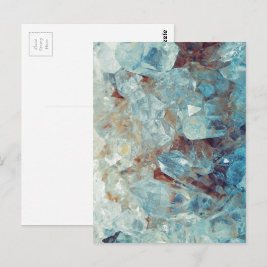Heavenly Blue Quartz Crystal Briefkaart (Voorkant / Achterkant)