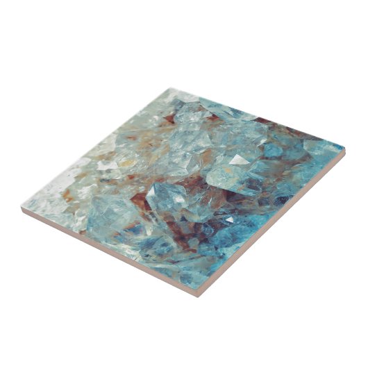 Heavenly Blue Quartz Crystal Tegeltje (Zijkant)