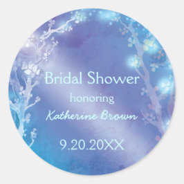 Heavenly Blue Trees Vrijgezellenfeest Ronde Sticker