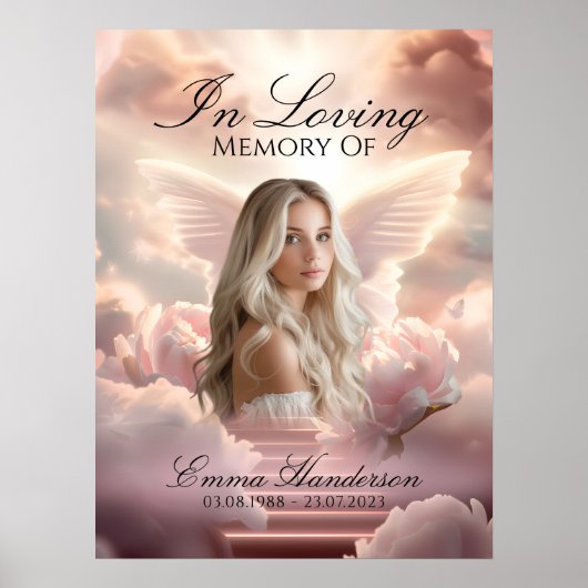 Heavenly Butterfly Memorial Welkomstbord Poster (Voorkant)