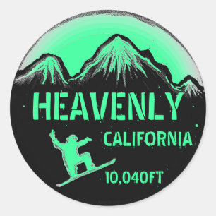 Heavenly California groene snowboard kunst sticker
