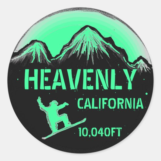 Heavenly California groene snowboard kunst sticker (Voorkant)