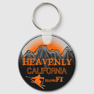 Heavenly California oranje ski kunst sleutelhanger