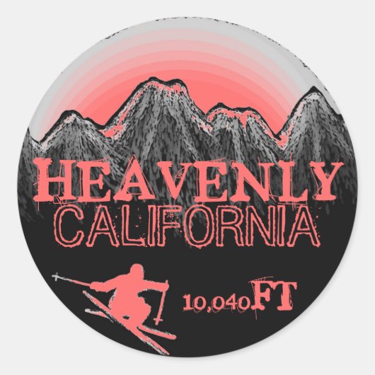 Heavenly California roze ski kunst stickers (Voorkant)
