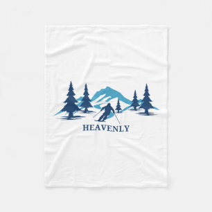 Heavenly California Ski Resort Skiën Skier _1 Fleece Deken