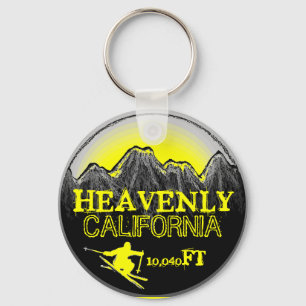 Heavenly California Yellow Ski Art sleutelhanger