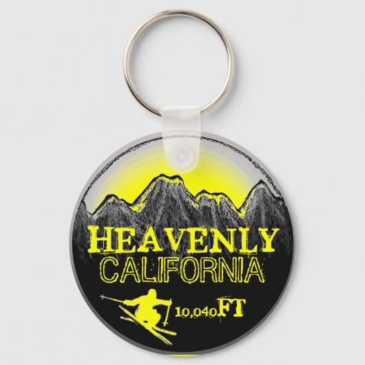 Heavenly California Yellow Ski Art sleutelhanger (Voorkant)