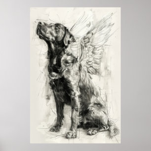 Heavenly Canine with Angel Wings Profiel Poster