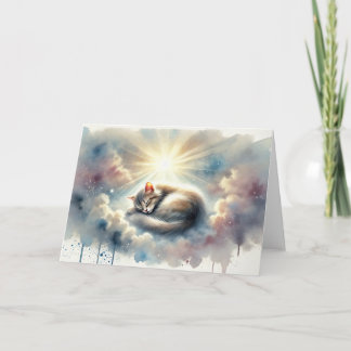 Heavenly Cat Pet Sympathy Card Kaart